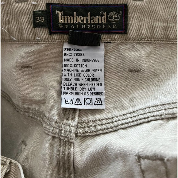 Timberland Weathergear Jeans Mens Size 38x32 Tan Denim Straight Leg Cotton - Picture 4 of 13